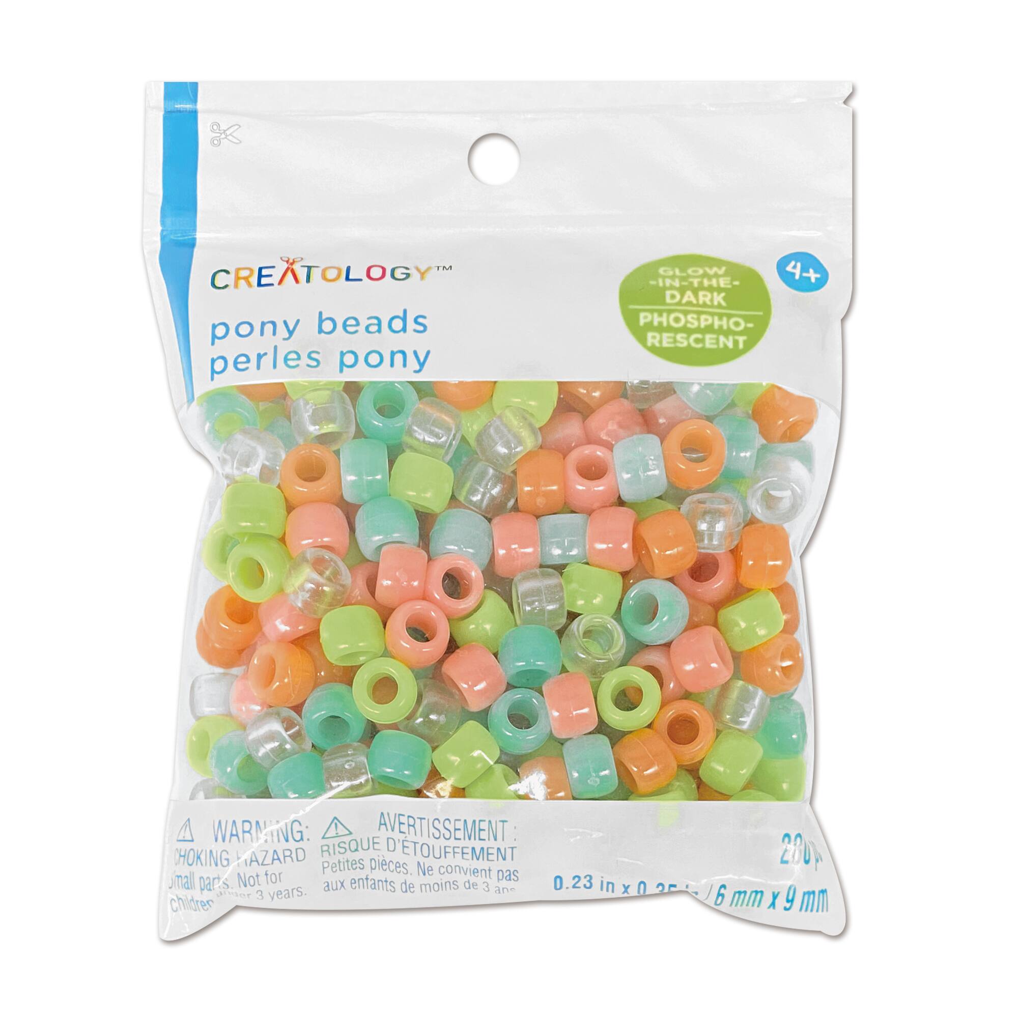 Glow in the Dark Pony Beads by Creatology™, 6mm x 9mm